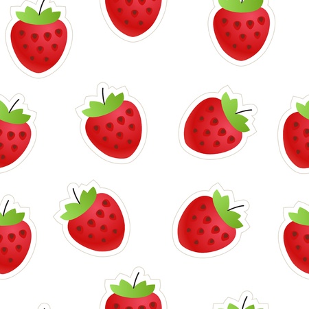 Red strawberry seamless backgroundのイラスト素材