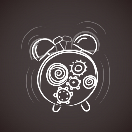 old alarm clock sketchのイラスト素材