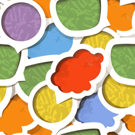 Color paper speech clouds vintage styleのイラスト素材