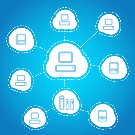 Computer communication scheme  Social mediaのイラスト素材