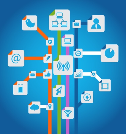 Modern social media abstract schemeのイラスト素材