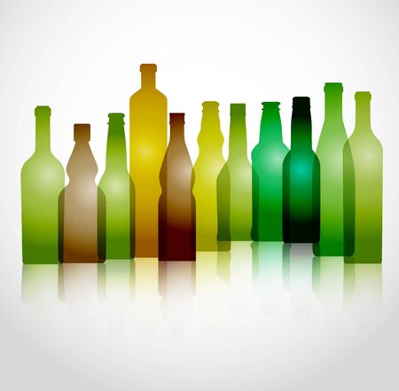 Different color glass bottles groupのイラスト素材