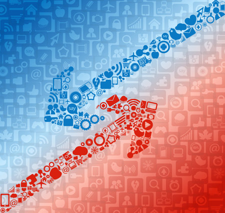 Color media arrows in diagonal directionのイラスト素材