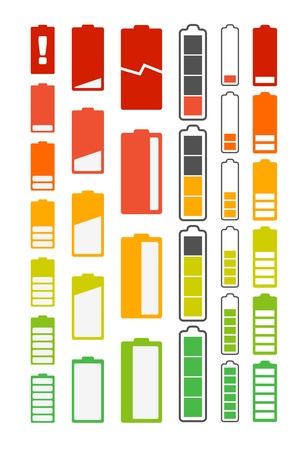 Different battery indicators collectionのイラスト素材
