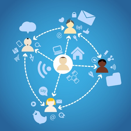 Diferrent nations of people network connectionsのイラスト素材