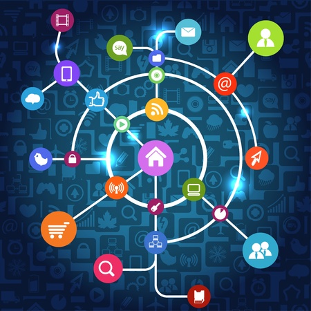 Modern social media abstract schemeのイラスト素材