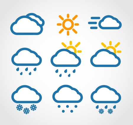 Color Weather conditon icons collectionのイラスト素材