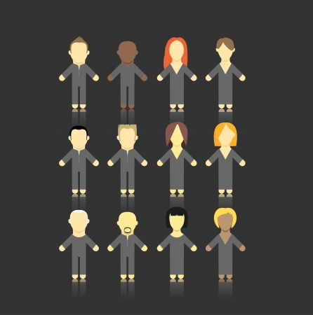 Set of men and women abstract figures  のイラスト素材