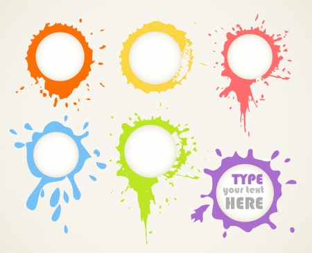 Color ink blots speech cloudsのイラスト素材