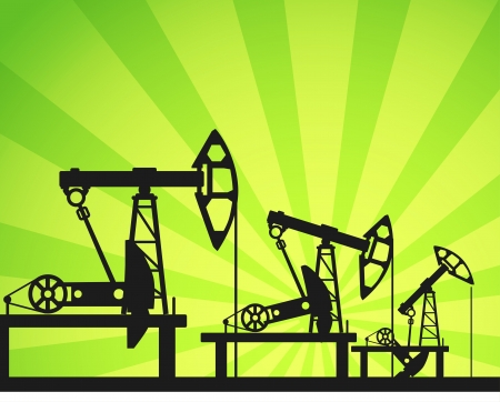 Oil units at work in perspective  Illustrationのイラスト素材