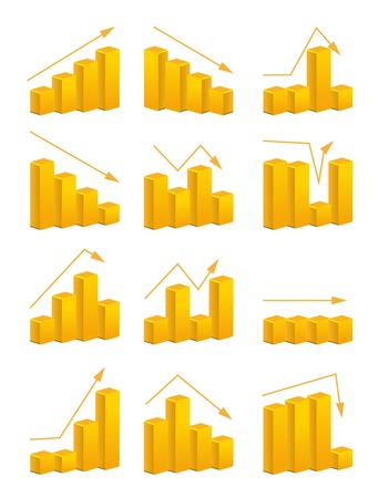 Statisctic indicators 3d collectiontemplateのイラスト素材