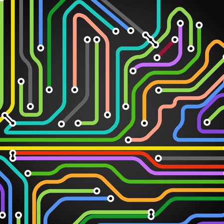 Abstract background of color metro lines with arrows のイラスト素材