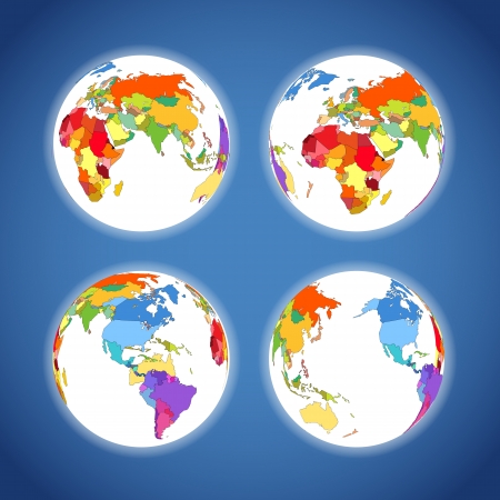 Earth map colorful scheme collectionのイラスト素材