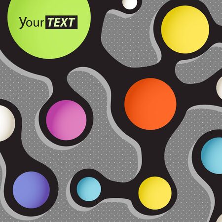 Abstract scheme with color circles  Template for a textのイラスト素材