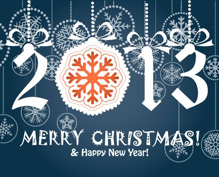 Greeting card with white digits 2012  Merry Christmas and Hapy New Year, のイラスト素材