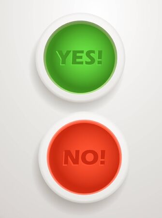 Two glowing interface buttons  YES and NOのイラスト素材
