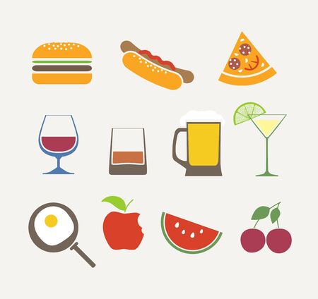foods icons setのイラスト素材