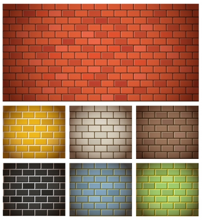 Different color brick textures collectionのイラスト素材