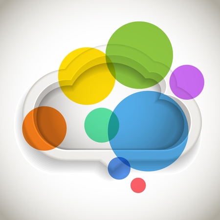 Abstract speech cloud with color circlesのイラスト素材