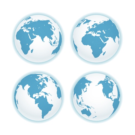 Earth map scheme isolated on white. のイラスト素材