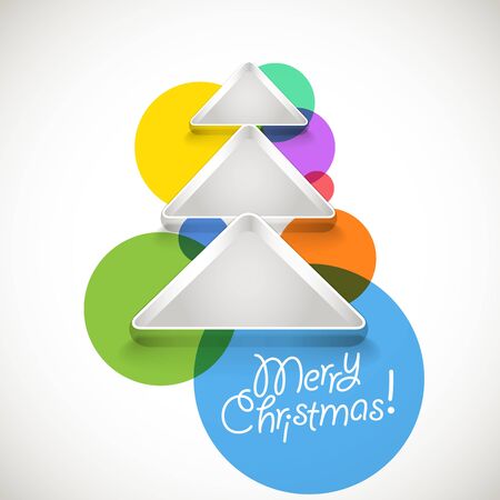 Abstract Christmas tree of color baublesのイラスト素材