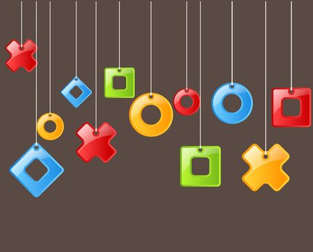 Color figures on rope  Backgroundのイラスト素材