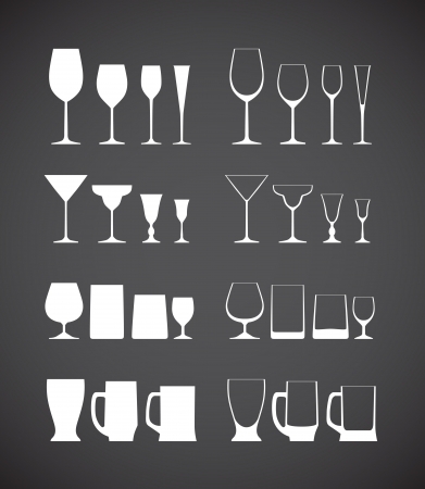 Glass silhouettes collectionのイラスト素材