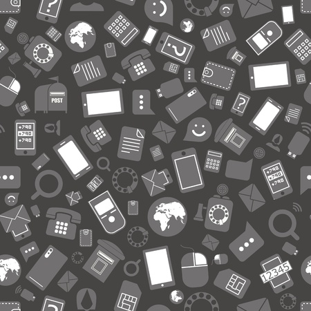 Seamless background of different silhouettesのイラスト素材