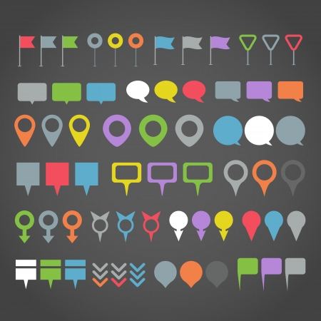 Navigation pins collectionのイラスト素材