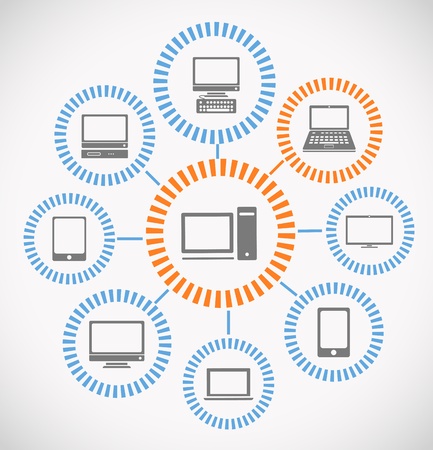 Computer network abstract schemeのイラスト素材