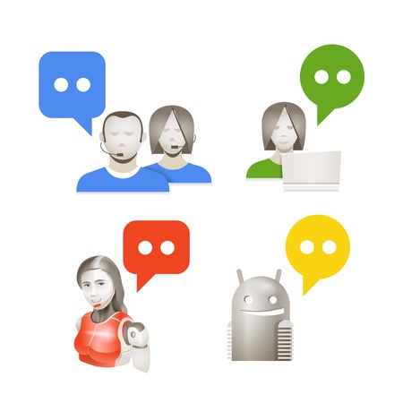 Support operators vector set isolated on whiteのイラスト素材