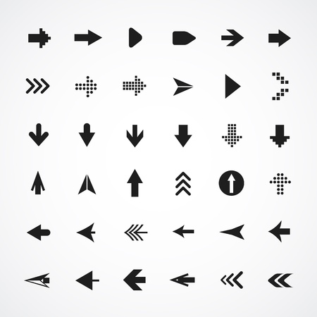 Arrow sign silhouettes collectionのイラスト素材