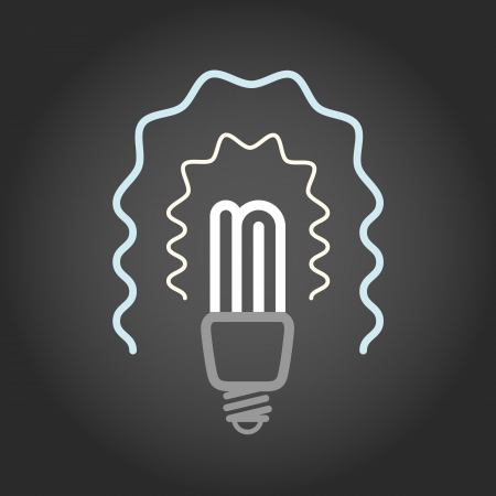 Lighting energy save lamp on dark backgroundのイラスト素材
