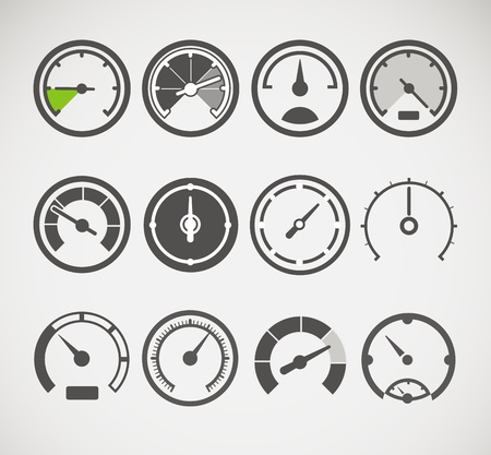 Different slyles of speedometers vector collectionのイラスト素材