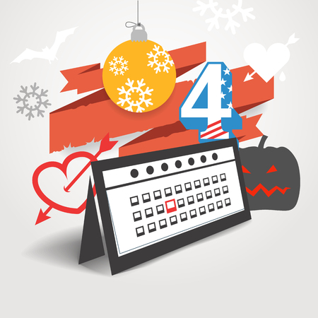 Different holidays of the year  Vector illustrationのイラスト素材