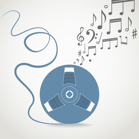 Retro film cassete with the notesのイラスト素材