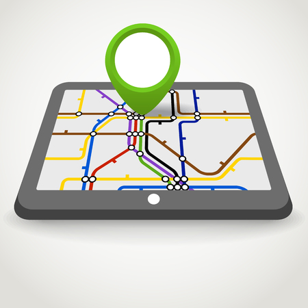 Modern gadget with abstract metro schemeのイラスト素材