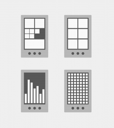 Tile mobile phone interface template collectionのイラスト素材