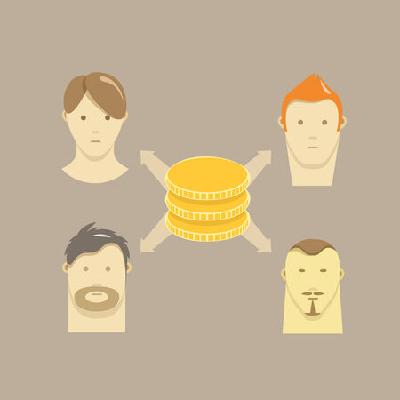 distribution of money illstrationのイラスト素材