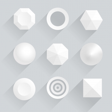 Top view of geometric figures with shadowsのイラスト素材