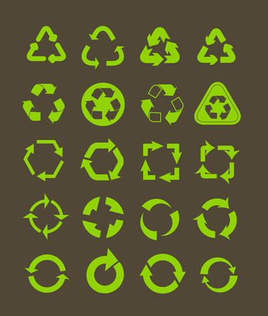 Collection of different recycle iconsのイラスト素材