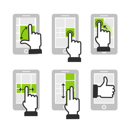 Guide with basic gestures to work with modern gadgetsのイラスト素材