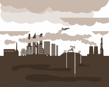 Modern ecology situation illustrationのイラスト素材