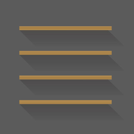 Flat design empty book shelves  Template for a contentのイラスト素材
