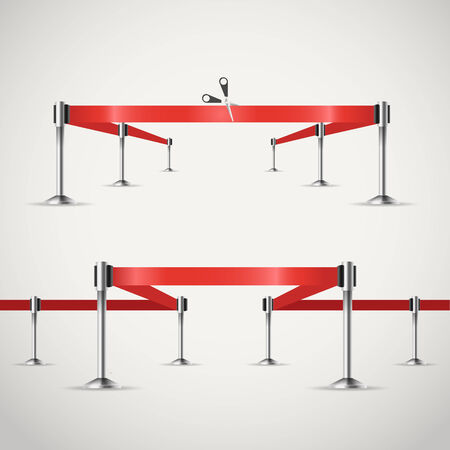Presentation vector template with red ribbonsのイラスト素材