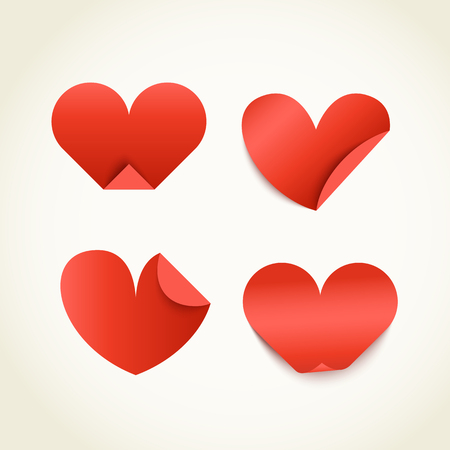 Group of red paper hearts  Happy Valentines Dayのイラスト素材