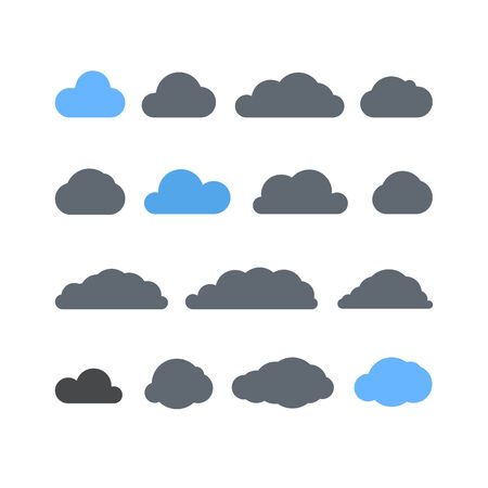Abstract clouds collection isolated on whiteのイラスト素材