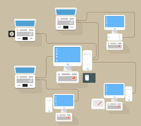 Abstract modern network scheme illustrationのイラスト素材