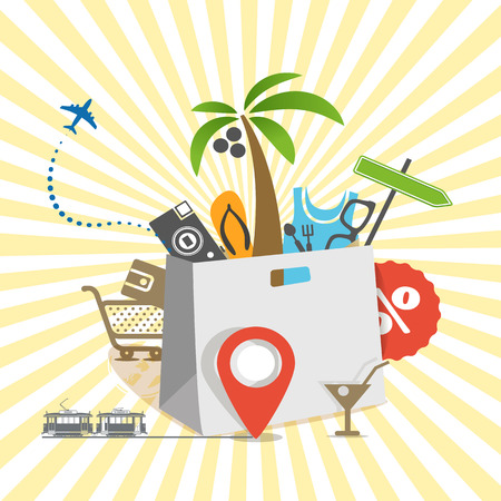 Travel illustration of Season discount tourのイラスト素材