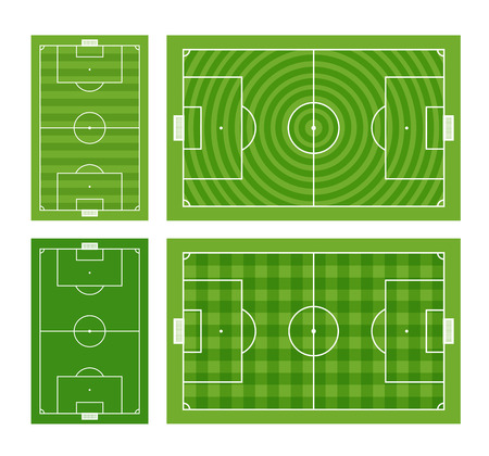 Different green football fields setのイラスト素材